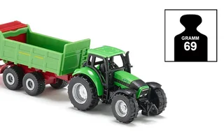 DEUTZ-FAHR with universal Strautmann manure spreader – 1673 fra Siku – produktbillede 2 af 5