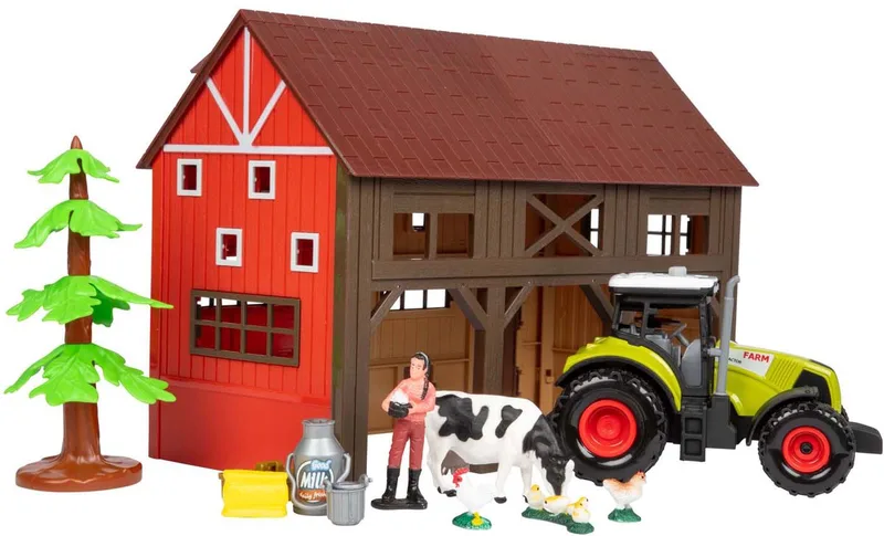 Ackers Ville Boerderij met Tractor Licht en Geluid Speelset, 12dlg. von Toi-Toys in Mehrfarbig – Produktfoto