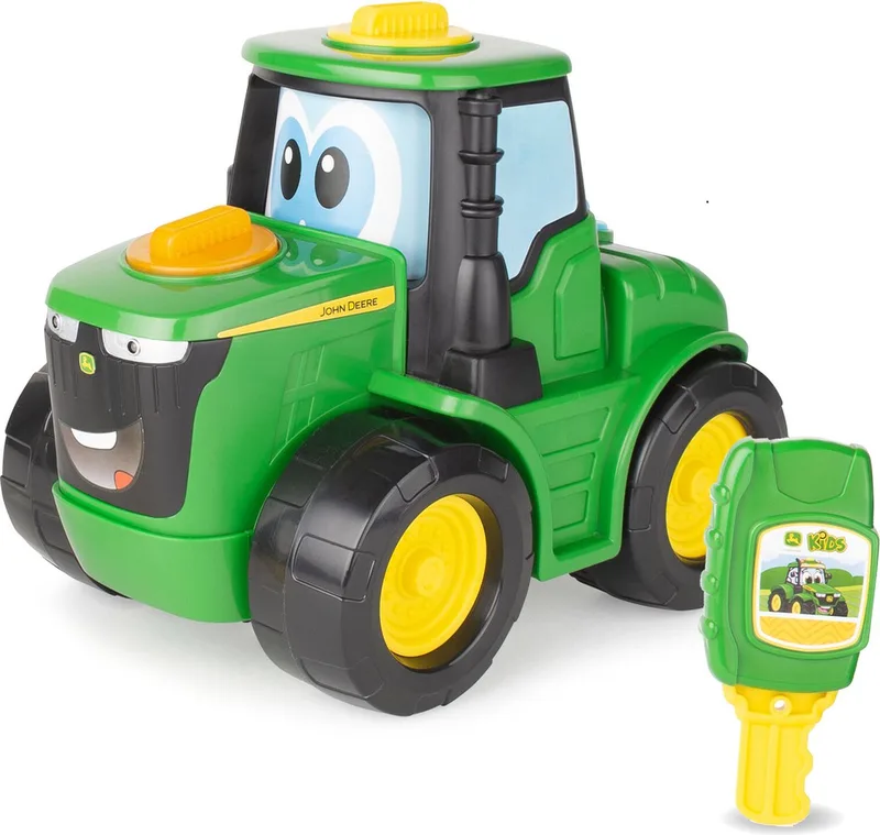 Johnny Tractor met sleutel Key 'n Go - John Deere von TOMY in Grün – Produktfoto