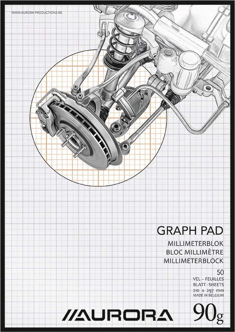 Millimeterpapier - A4 - 210x297mm - geruit - 90g - 50 vel van Aurora in Bruin – productfoto