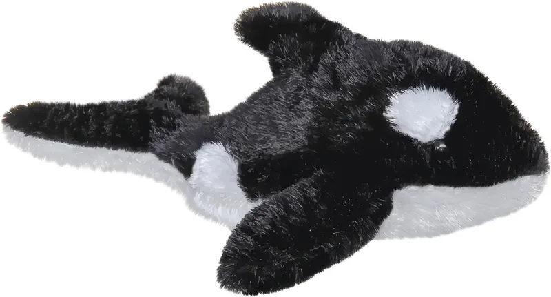 Orka Knuffel | Mini Flopsies | Aurora | Knuffels | Wit | Orka | Dolfijn | Vis | 20 cm von Aurora in Schwarz – Produktfoto