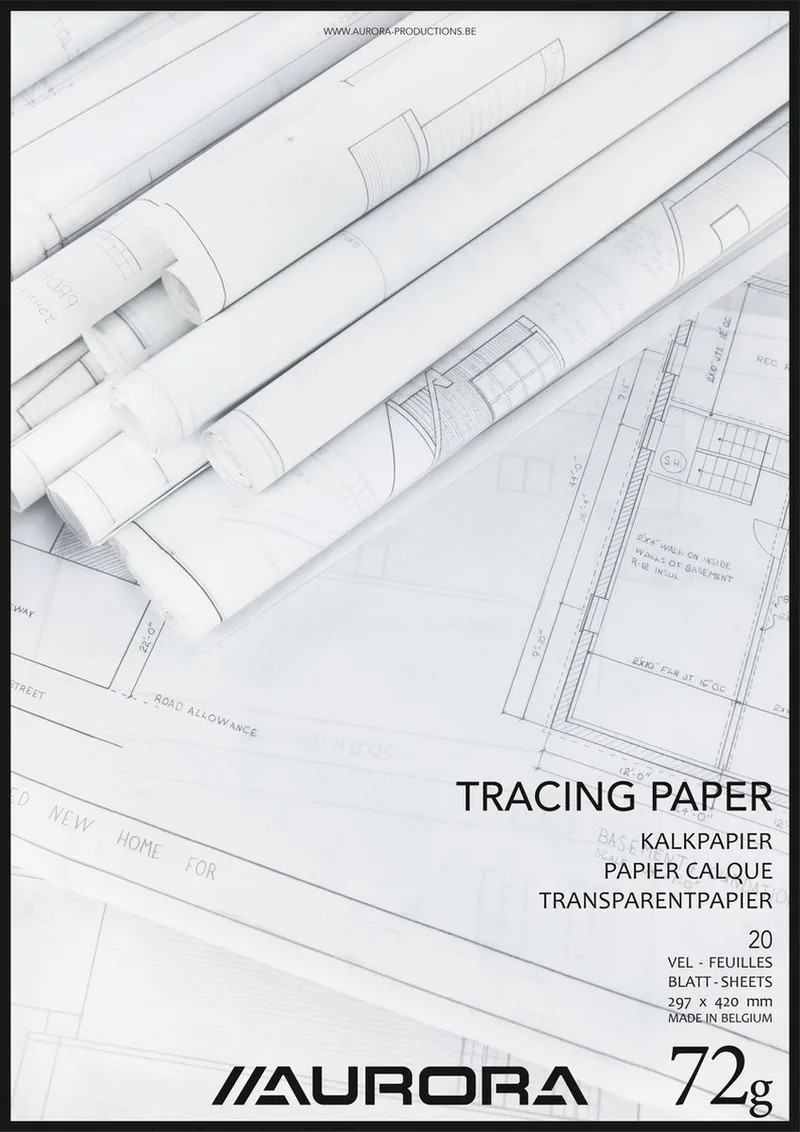 Overtrekpapier - Kalkpapier - Kopgelijmd - A3 - 72g - 20 vel by Aurora in White – product photo