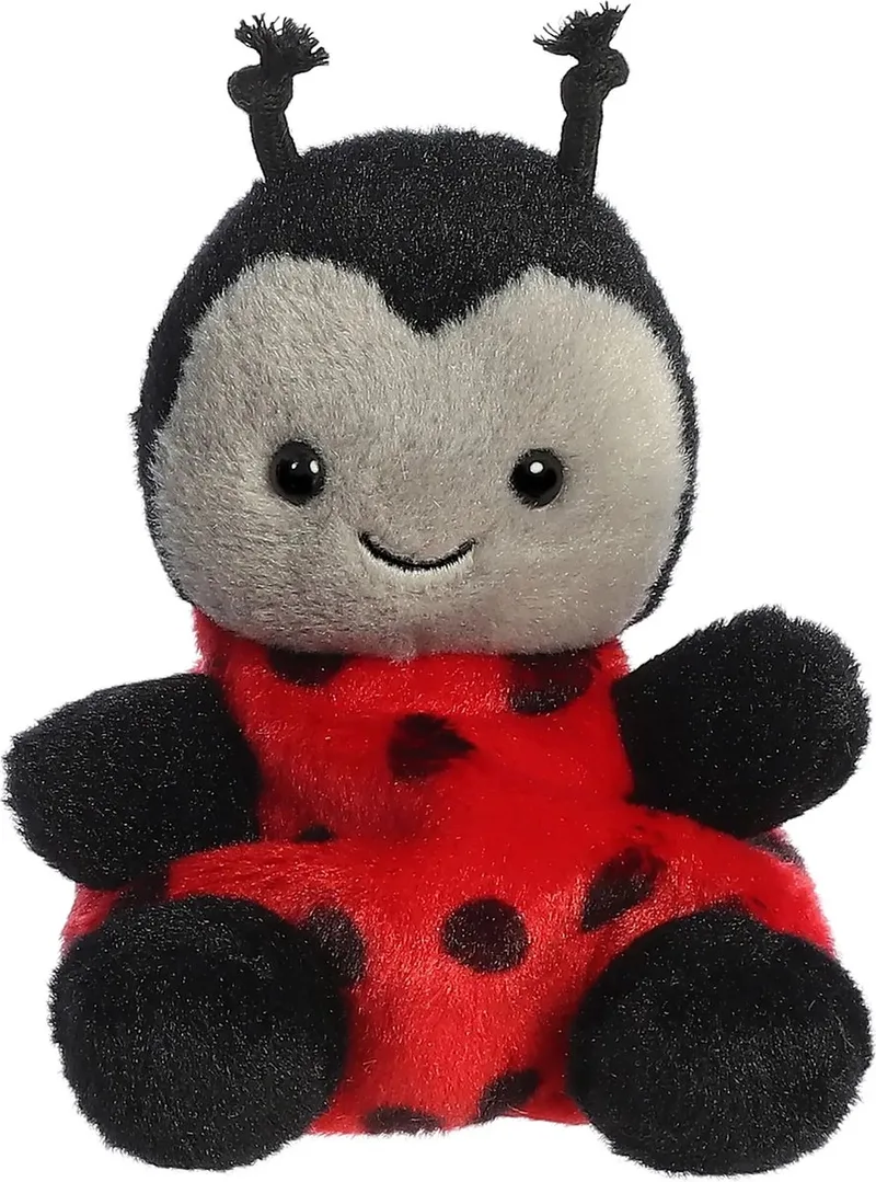 Palm Pals - Pluchen Biedronka - 13 cm - Rood en Zwart by Aurora in Black, Red – product photo