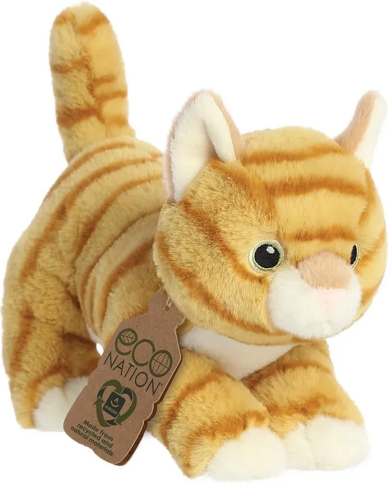 Pluche dieren knuffel - lapjes kat - oranje - huisdierknuffel - 21 cm - knuffel cadeau von Aurora in Mehrfarbig – Produktfoto
