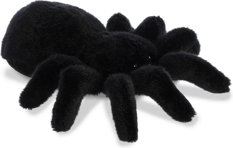 Pluche dieren knuffels tarantula vogelspin van 20 cm - Knuffeldieren spinnen speelgoed von Aurora in Schwarz – Produktfoto