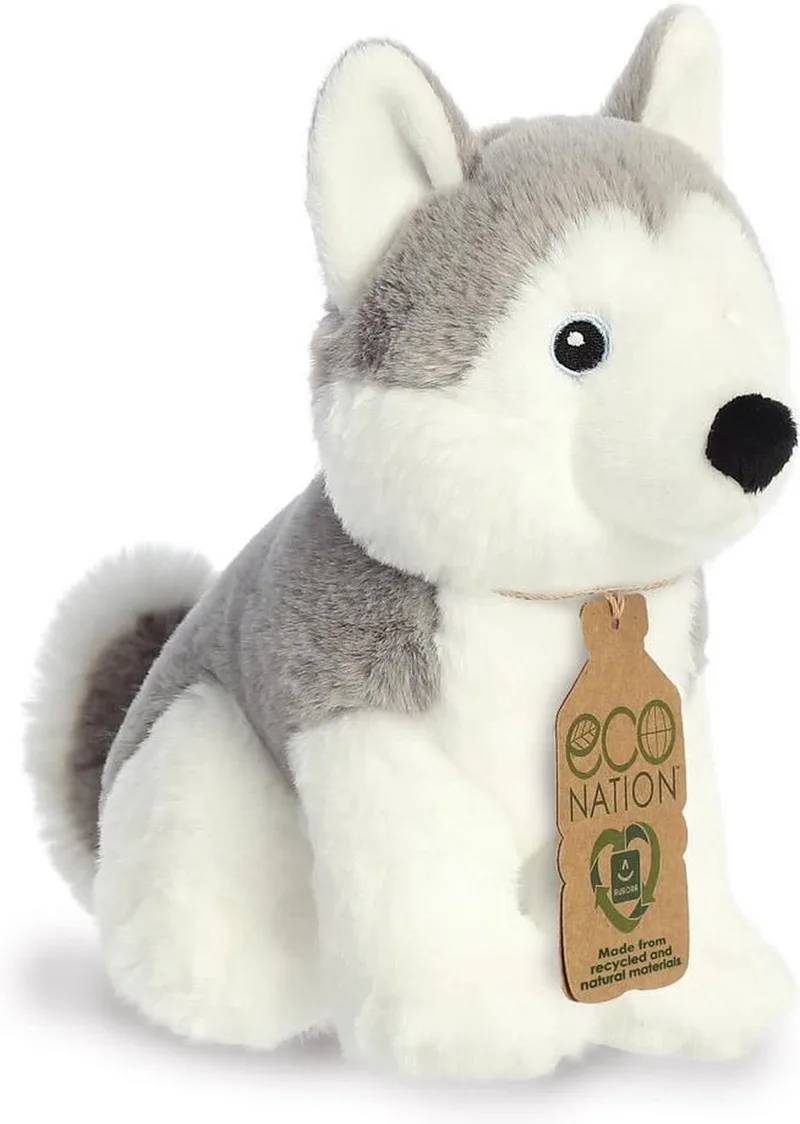 Pluche husky hond - eco nation - huisdieren knuffel - 21 cm fra Aurora i N, A – produktbillede