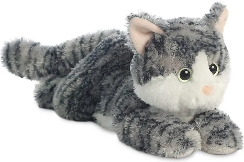 Pluche kat/poes - 30 cm - Knuffeldieren katten - speelgoed de Aurora en Gris – photo du produit