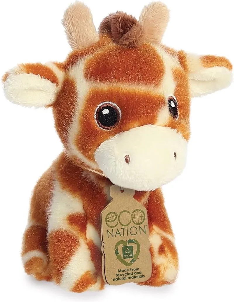 Pluche knuffel giraffe - 13 cm - savanne speelgoed knuffeldieren by Aurora in Multicolour – product photo