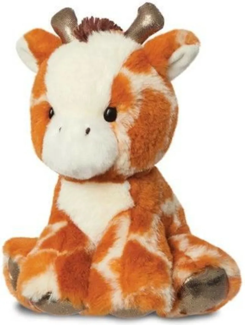 pluche knuffeldier giraffe - gevlekt bruin - 20 cm - safari dieren speelgoed von Aurora in Lichtbruin – Produktfoto