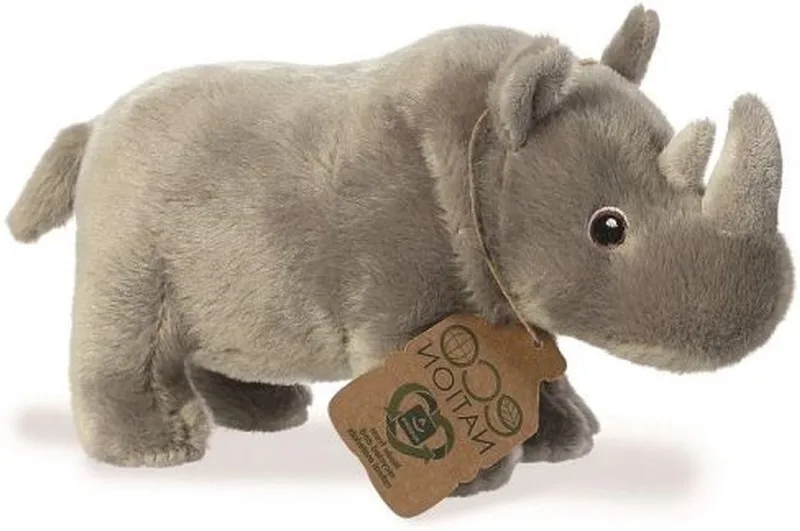 Pluche knuffeldier neushoorn - 24 cm - Safari dieren thema von Aurora in Grau – Produktfoto