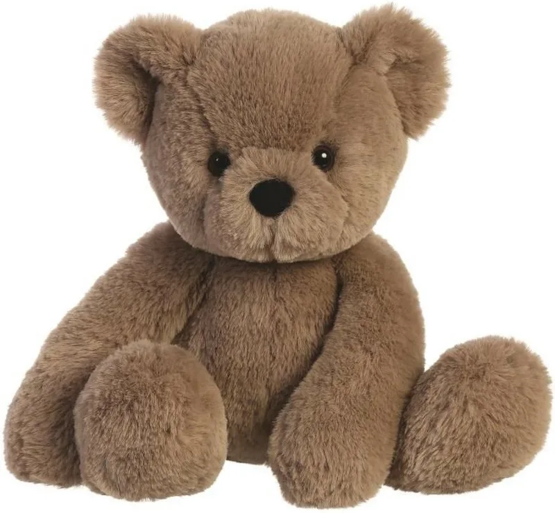 Teddybeer knuffel - Eco Nation - pluche - 28 cm - bosdieren thema von Aurora in Braun – Produktfoto