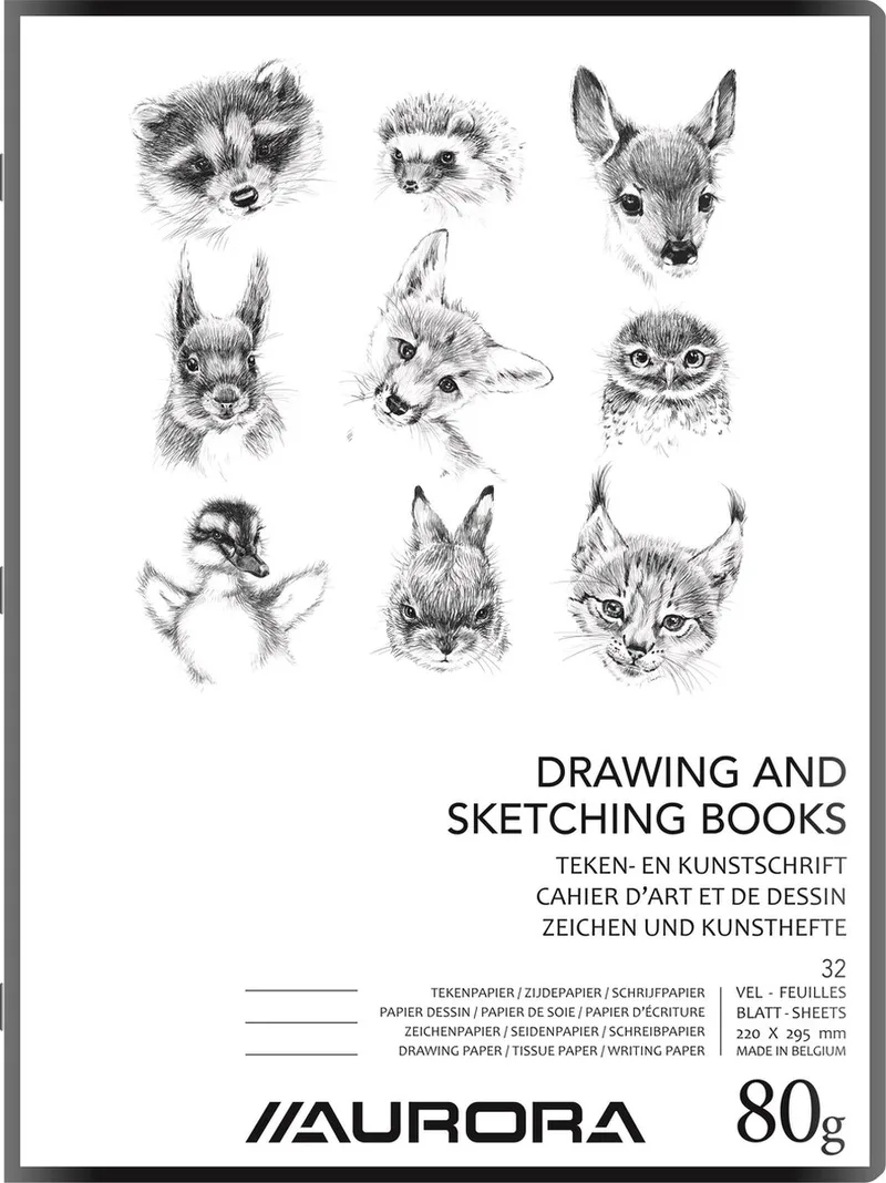 Teken- en Kunstschrift A4-plus, tekenpapier + schrijfpapier + zijdepapier, pak van 20 von Aurora in Weiß – Produktfoto