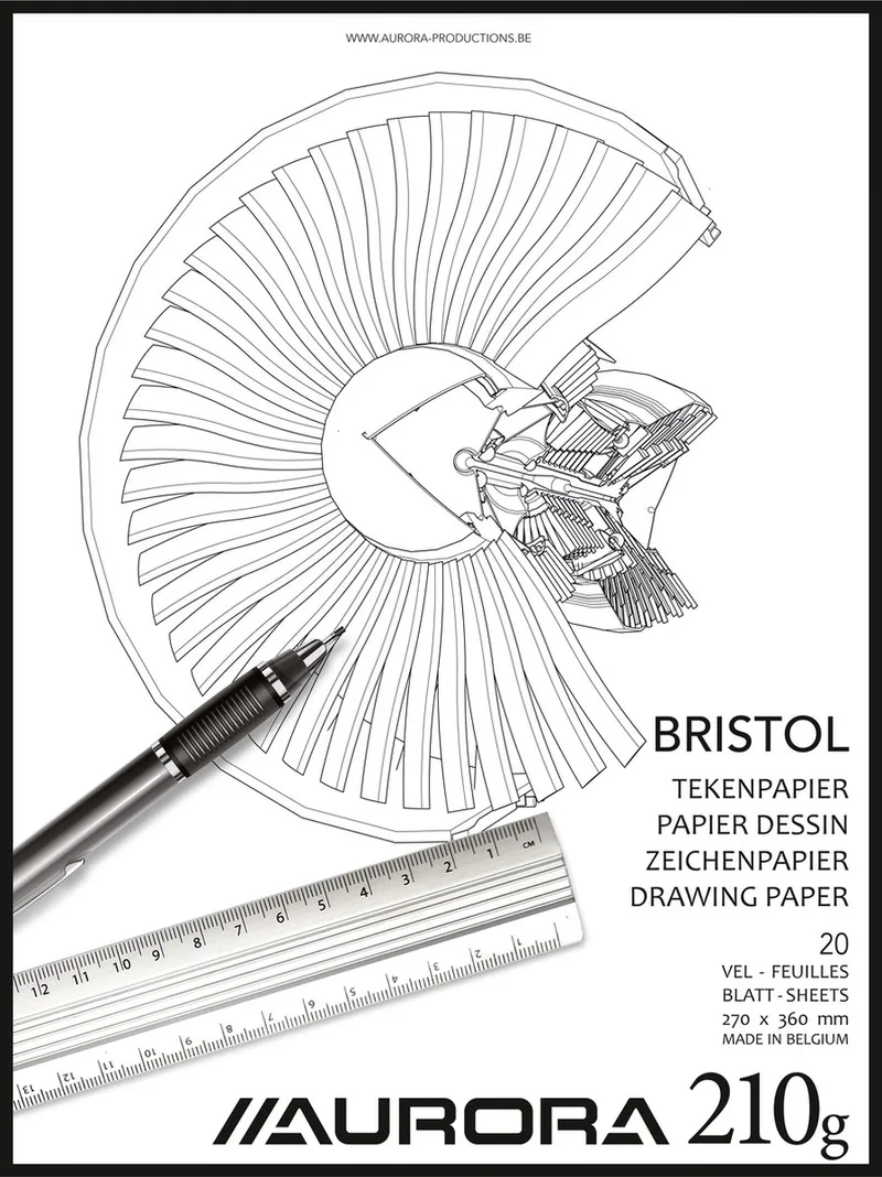 Tekenblok Bristol 27x36 cm 20 vel 210 grams, 10 stuks von Aurora in Grau – Produktfoto
