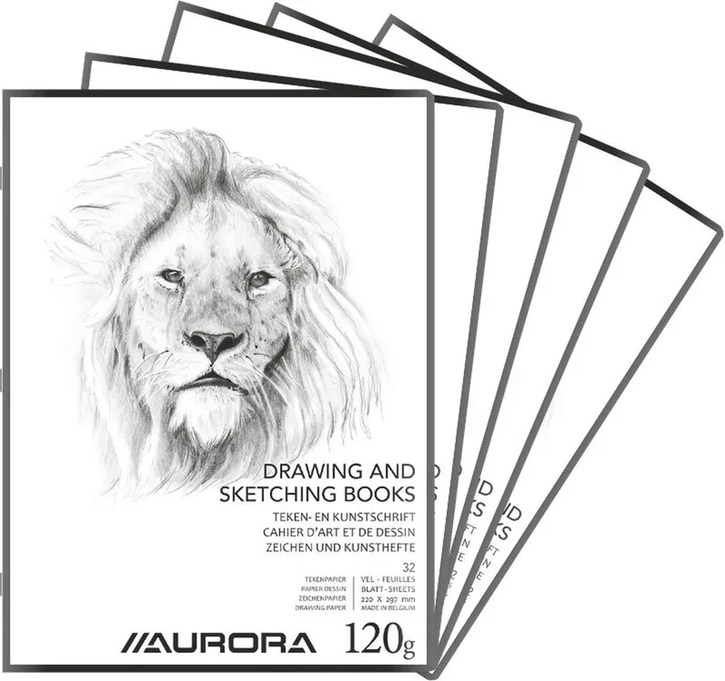 Tekenschrift - Tekenpapier - Schetsblok - A4 - 120gr - 32 Bladzijden - 20 stuks de Aurora en Blanc – photo du produit