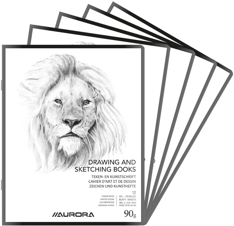 Tekenschrift - Tekenpapier - Schetsboek - 165x210mm - A5+ - 90g - 24 Bladzijden - 25 Stuks de Aurora en Blanc – photo du produit