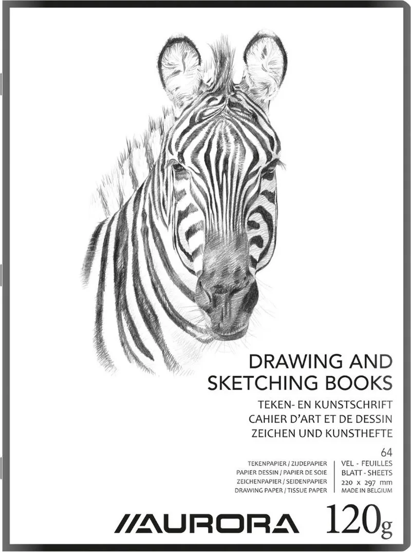 Tekenschrift - Tekenpapier - Zijdepapier - A4 - 220 x 297 mm - 120g - 32 vel de Aurora en Blanc – photo du produit