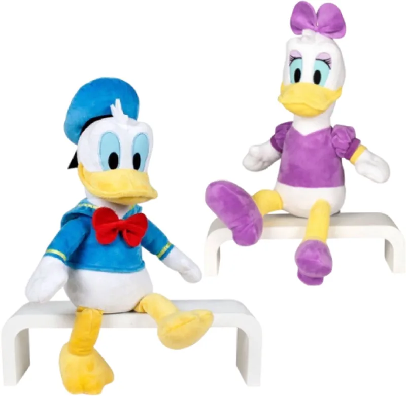 Donald Duck en Daisy Duck Disney Pluche Knuffel met Geluid 32 cm - Speelgoed Knuffels voor Kinderen - Katrien, Mickey Mouse, Goofy, Pluto von Disney in Blau – Produktfoto