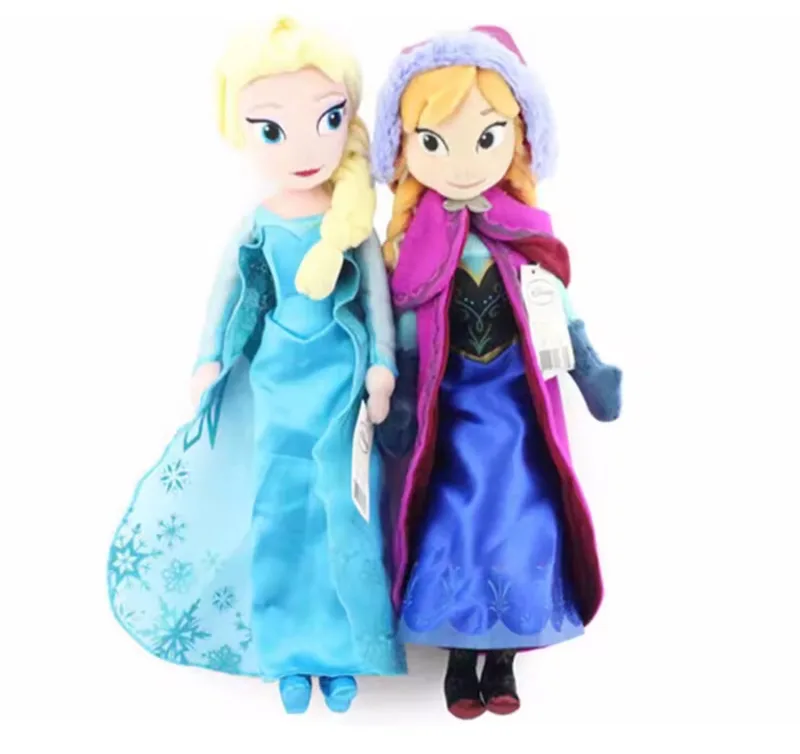 Frozen Pluche Knuffel Elsa en Anna 40 cm | Frozen Plush Peluche Knuffel pop | Elsa Anna Olaf | Knuffelpop voor kinderen van Disney in Regenboog – productfoto