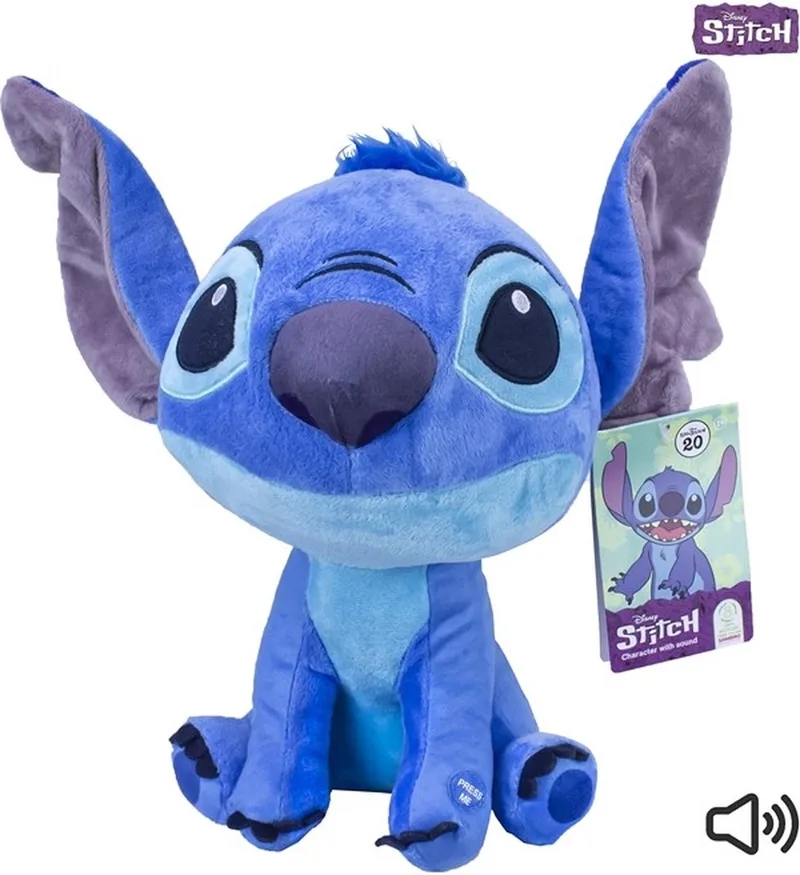 Lilo en Stitch - Knuffel - Stitch met Geluid - Extra groot Hoofd - 30 cm von Disney in Blau – Produktfoto