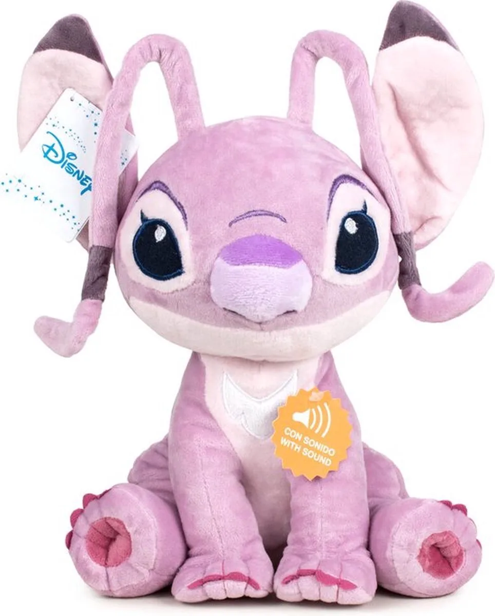 Lilo & Stitch Pluche Knuffel Angel + Geluid XL 40 cm von Disney in Rosa – Produktfoto