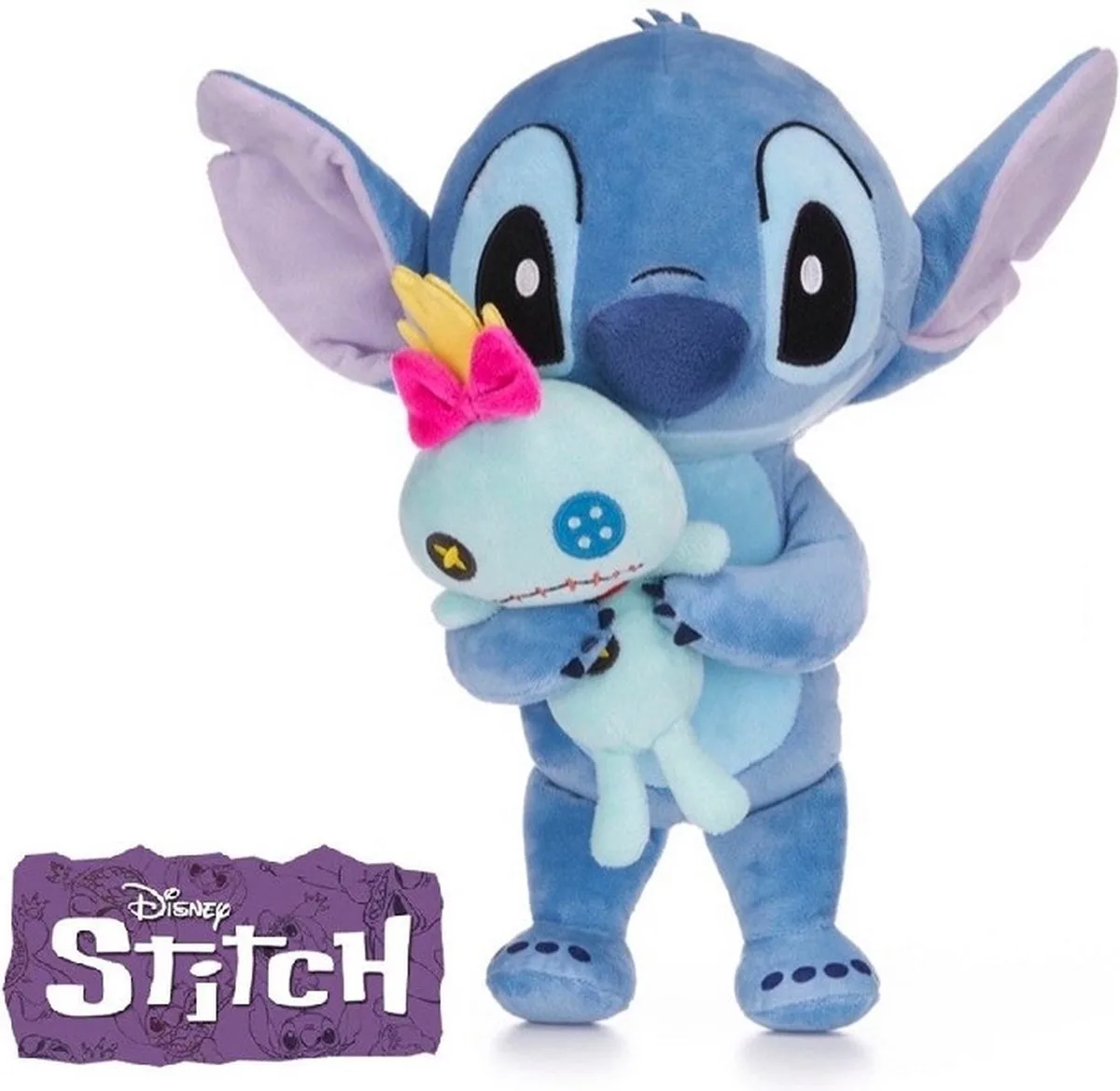 Lilo & Stitch Pluche Knuffel Stitch + Scrump 30cm van Disney in Blauw – productfoto