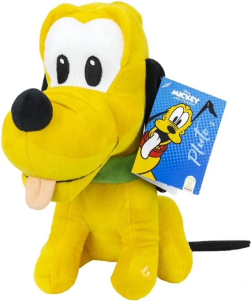 Pluto Zittend Disney Pluche Knuffel met Geluid 30 cm - Speelgoed Knuffels voor Kinderen Jongens Meisjes van Disney in Geel – productfoto