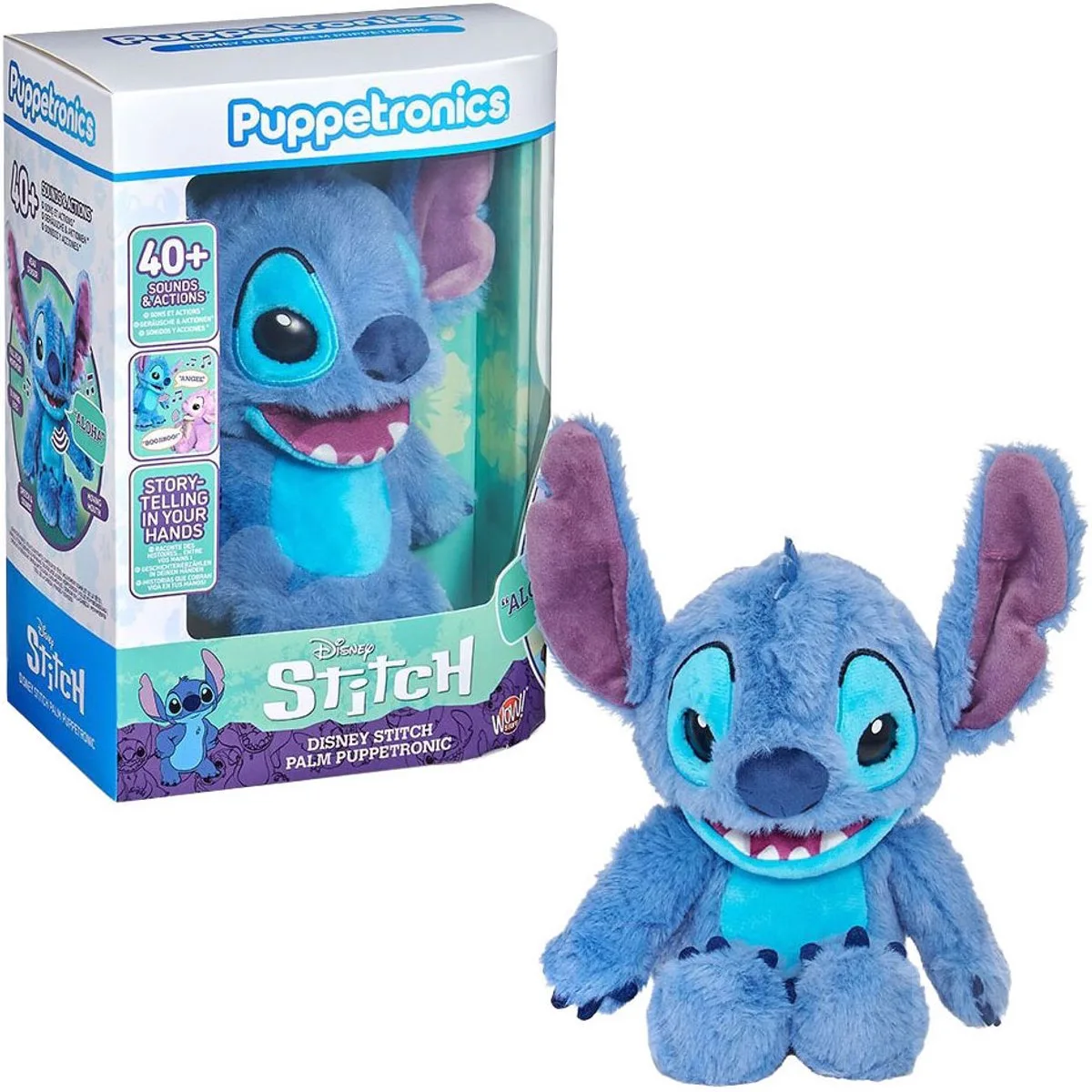 Stitch Palm Puppetronic Interactieve Knuffel. fra Disney i Flerfarvet – produktbillede
