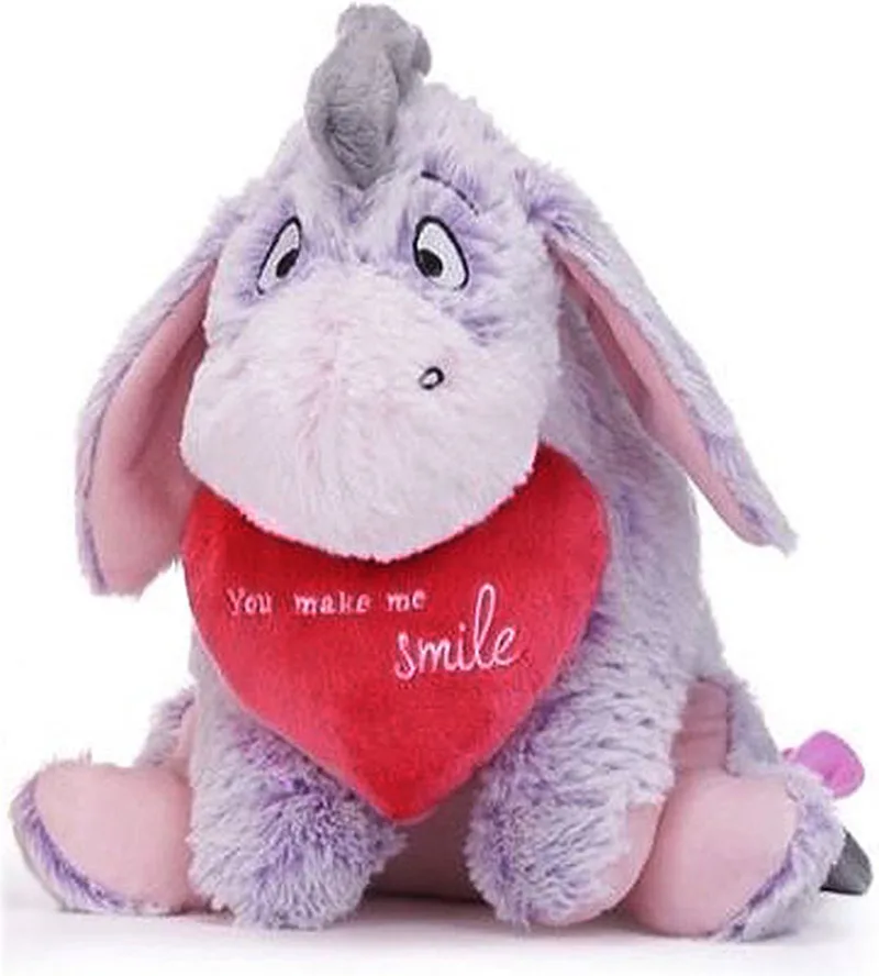 Winnie The Pooh / Winnie De Poeh - Ezel met Hart - You make me Smile - Pluche Liefdes Knuffel - 27 cm fra Disney i Iejoor – produktbillede