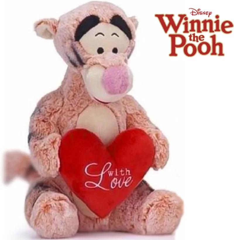 Winnie The Pooh / Winnie De Poeh - Knuffel - Met Hart - Pluche - 27 cm fra Disney i Teigetje – produktbillede