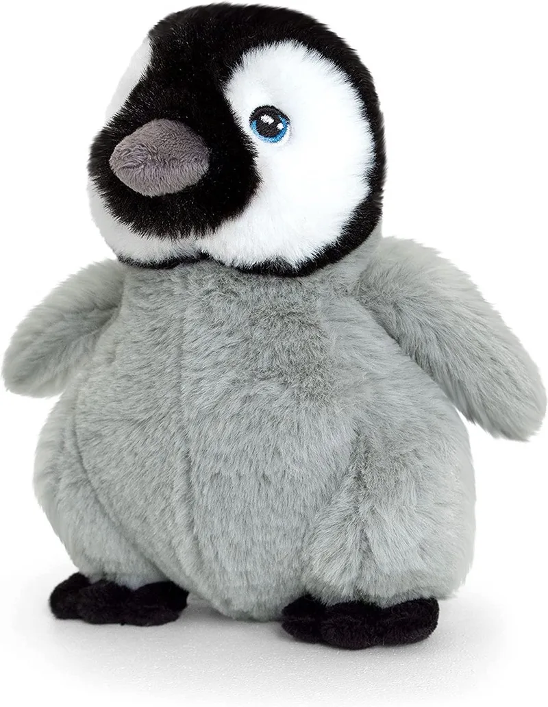 Baby Pinguin knuffel - 18 cm. - Keel Eco Pinguin knuffeldier - 100% gerecycled van Keel Toys in Grijs – productfoto