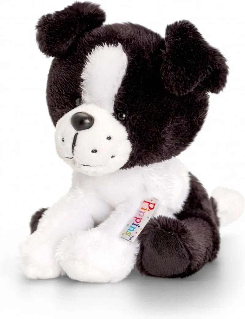 Border Collie knuffel 14 cm van Keel Toys in Zwart, Wit – productfoto