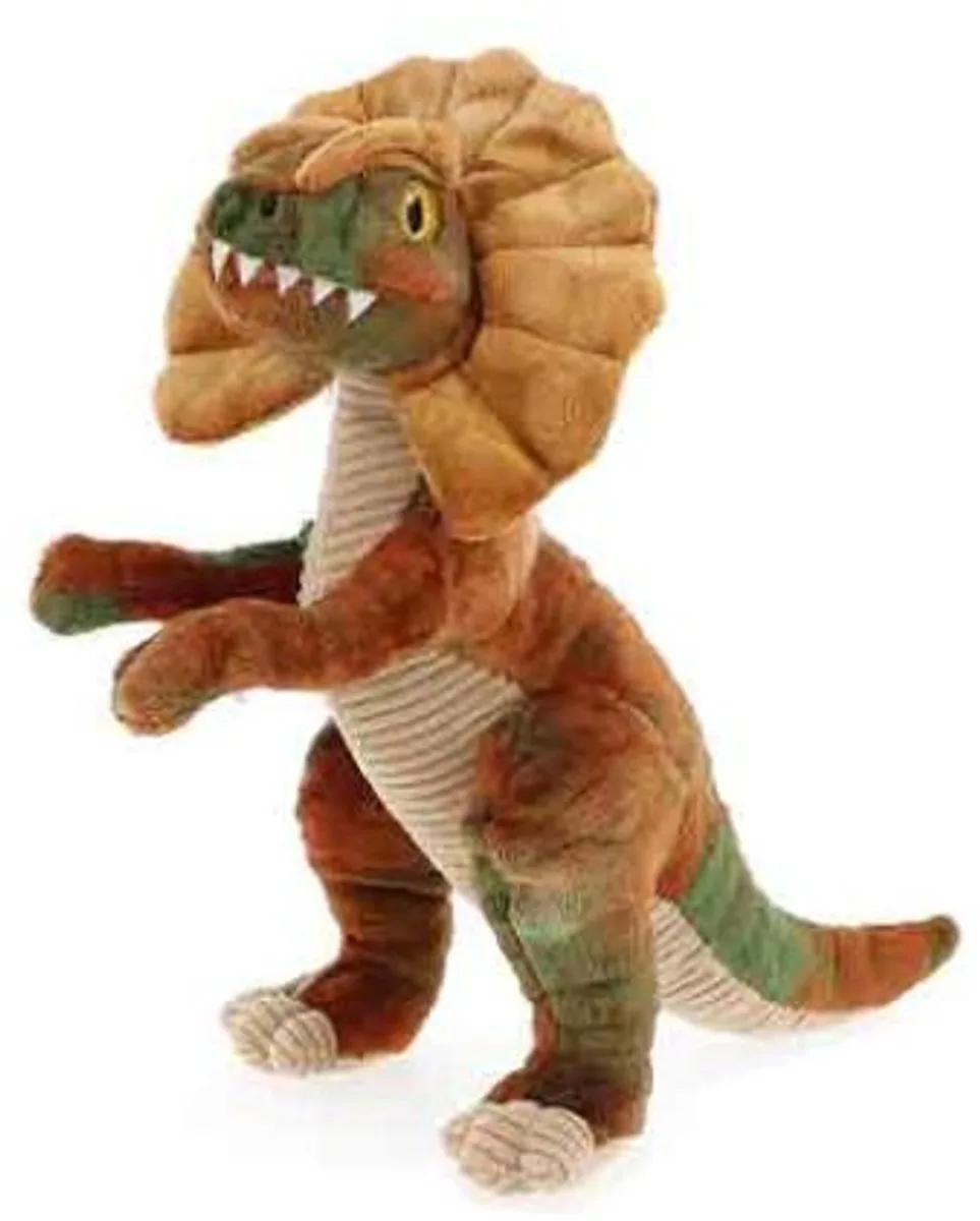 dinosaurus Dilophosaurus - 26 cm - Dieren knuffelbeesten van Keel Toys in Bruin – productfoto