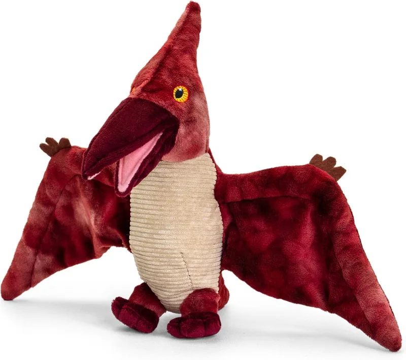 Dinosaurus Pterodactyl - 26 cm - Dieren knuffelbeesten van Keel Toys in Rood – productfoto