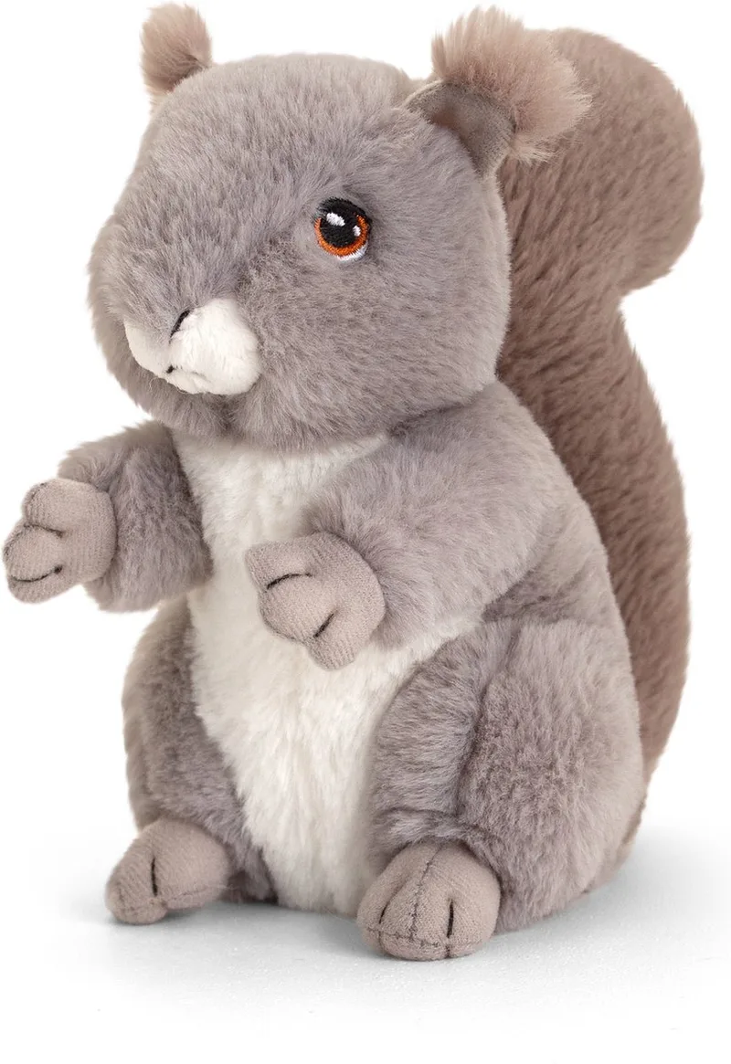 Eekhoorn knuffeldier - Squirrel knuffel - 100% eco gerecycled - 18 cm. van Keel Toys in Grijs – productfoto