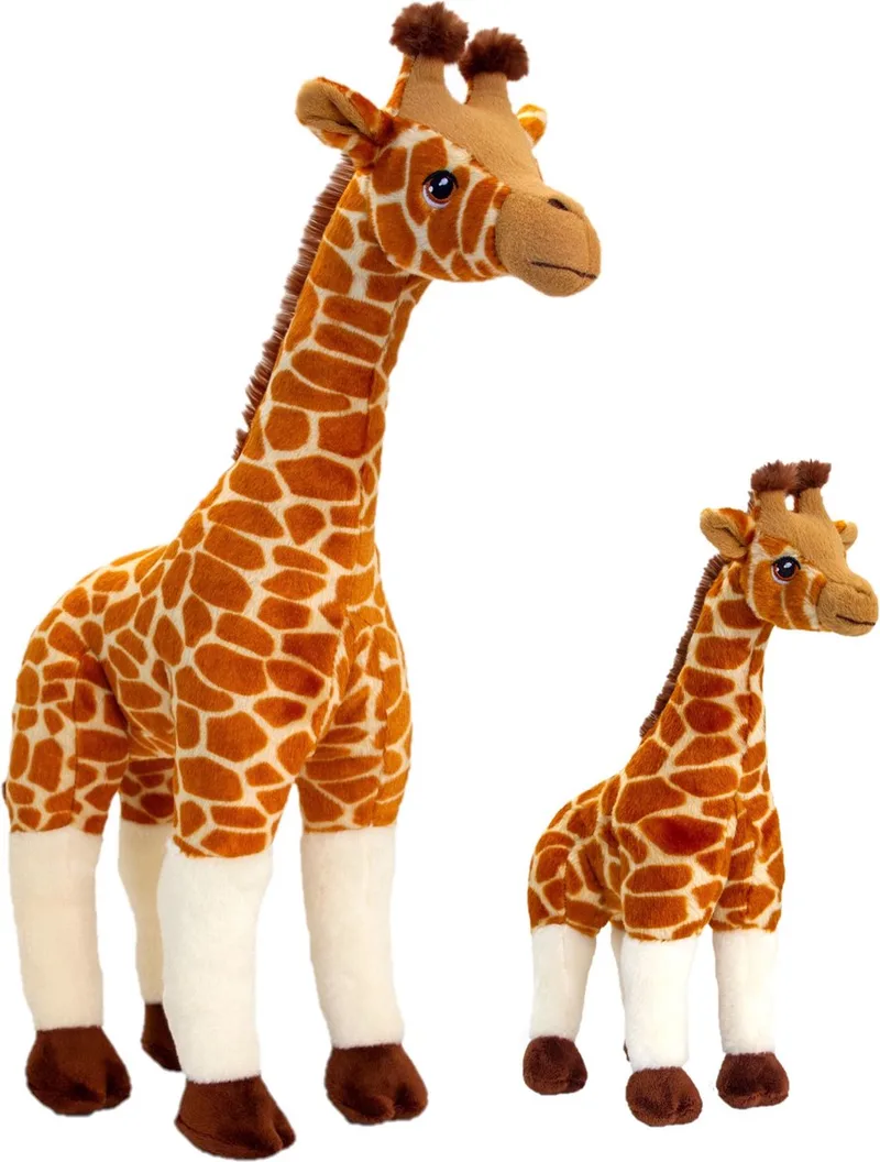 Giraffes set - Pluche knuffel dieren Giraffes familie - in 2 formaten - 30 en 50 cm - moeder en kind van Keel Toys in Meerkleurig – productfoto