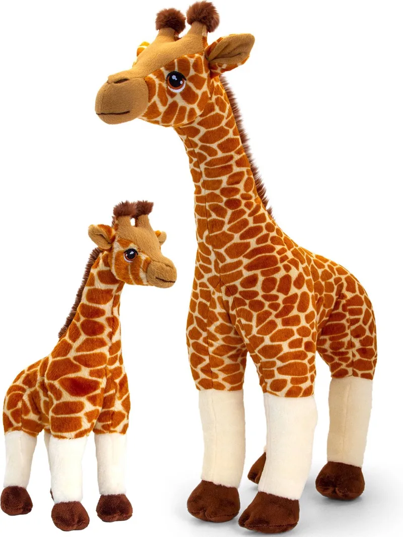 Giraffes set - Pluche knuffel dieren Giraffes familie - in 2 formaten - 30 en 70 cm - moeder en kind van Keel Toys in Meerkleurig – productfoto
