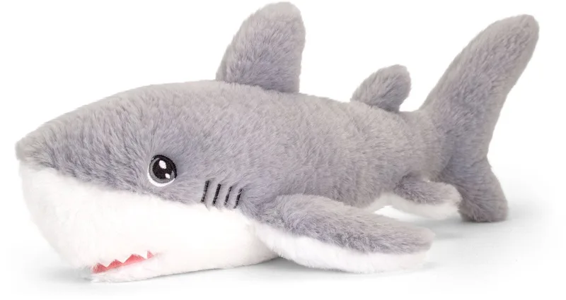 Haai - 25 cm - Dieren knuffelbeesten van Keel Toys in Grijs – productfoto