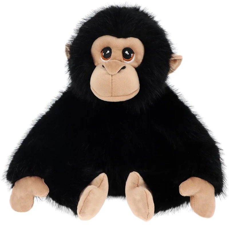 Keeleco chimpansee knuffel - 20 cm - dierenknuffel van Keel Toys in Zwart – productfoto