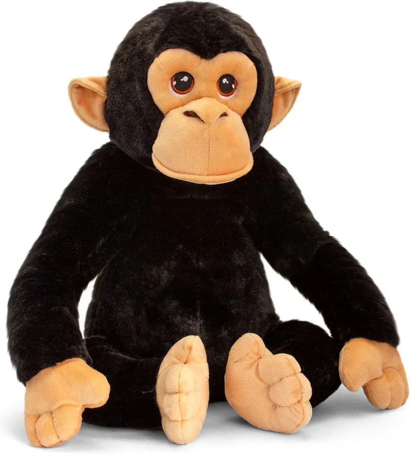 Keeleco Pluche Knuffel Dieren Chimpansee aap 45 cm van Keel Toys in Meerkleurig – productfoto