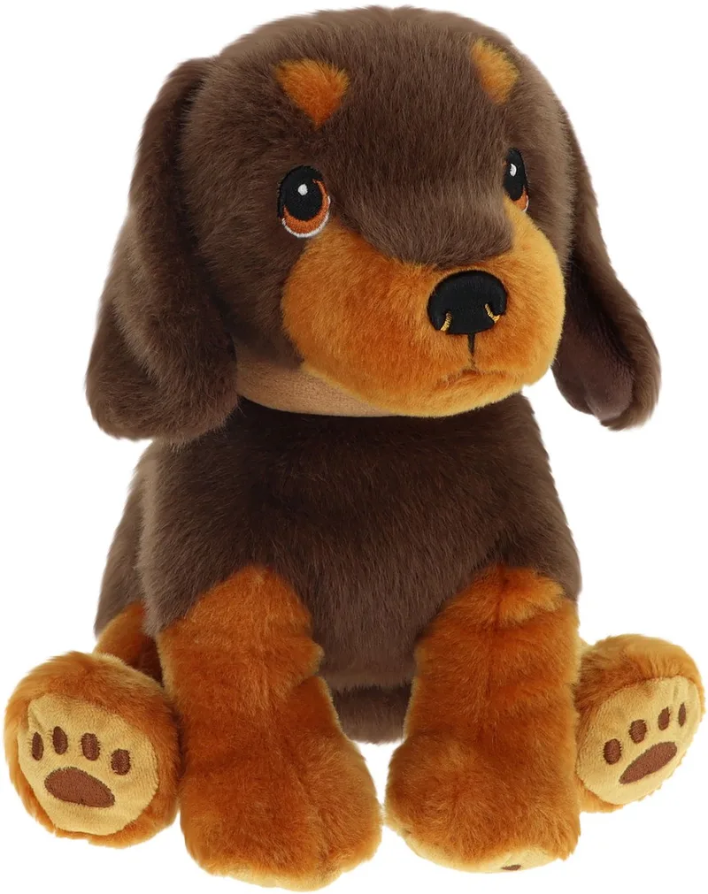Keeleco puppy teckel knuffel - 23 cm - dierenknuffels van Keel Toys in Bruin – productfoto