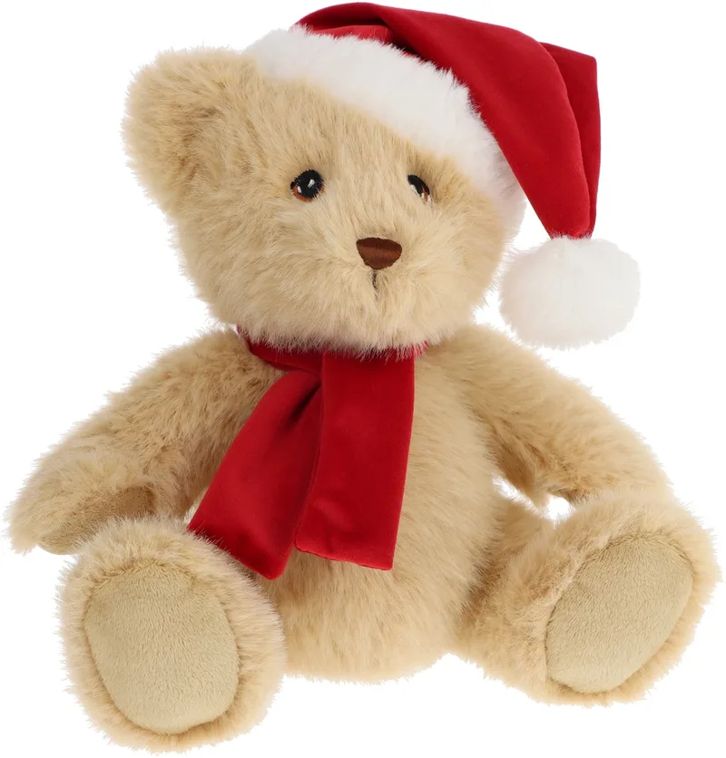 kerstbeer - 20 cm - Dieren knuffelbeesten van Keel Toys in Bruin – productfoto