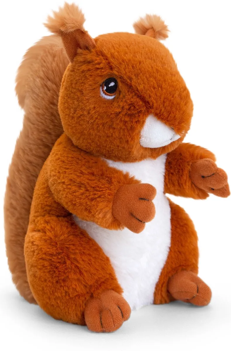 Knuffel - Eekhoorn - rood - dieren knuffels - pluche - 18 cm van Keel Toys in Bruin – productfoto