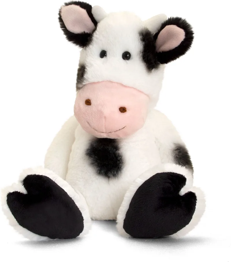 Knuffel Koe - zwart / wit - pluche - knuffeldier - 25 cm van Keel Toys in Meerkleurig – productfoto