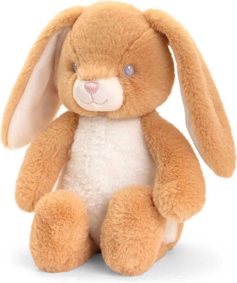 Knuffel - Konijn - bruin - dieren knuffels - pluche - 25 cm van Keel Toys in Lichtbruin – productfoto