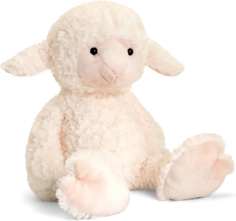 Knuffel - Schaap - dieren knuffels - pluche - lammetje - 25 cm - wit - boerderij dieren van Keel Toys in Meerkleurig – productfoto
