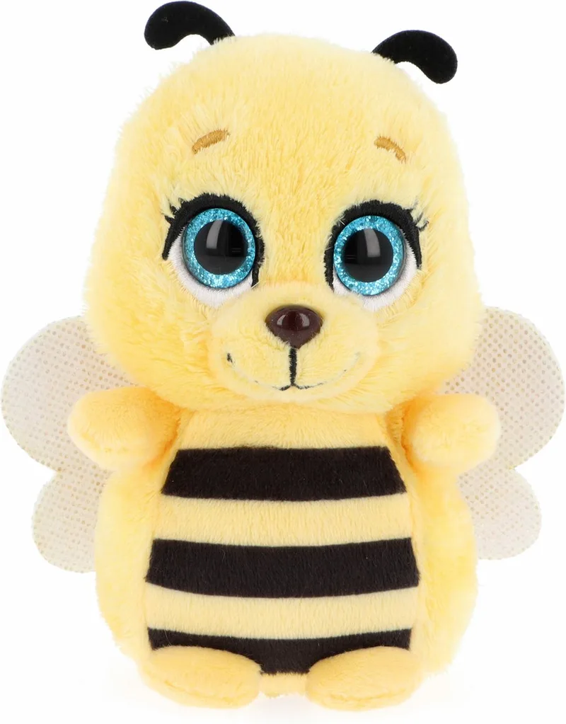 Knuffeldier kleine honingbij - zachte pluche stof - premium kwaliteit knuffels - geel/zwart - 14 cm - insecten van Keel Toys in Geel – productfoto