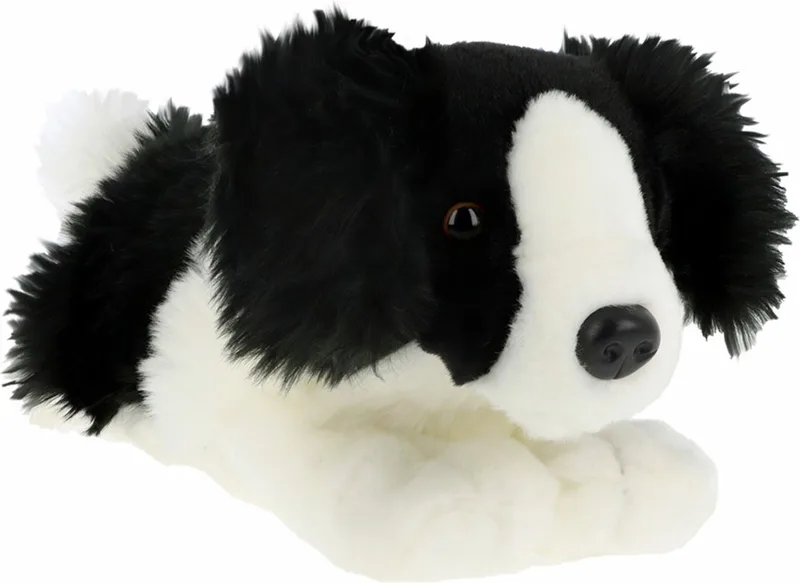 Knuffeldier Puppy Border Collie hond - zachte pluche stof - premium knuffels - 25 cm - honden knuffel huisdieren van Keel Toys in Meerkleurig – productfoto