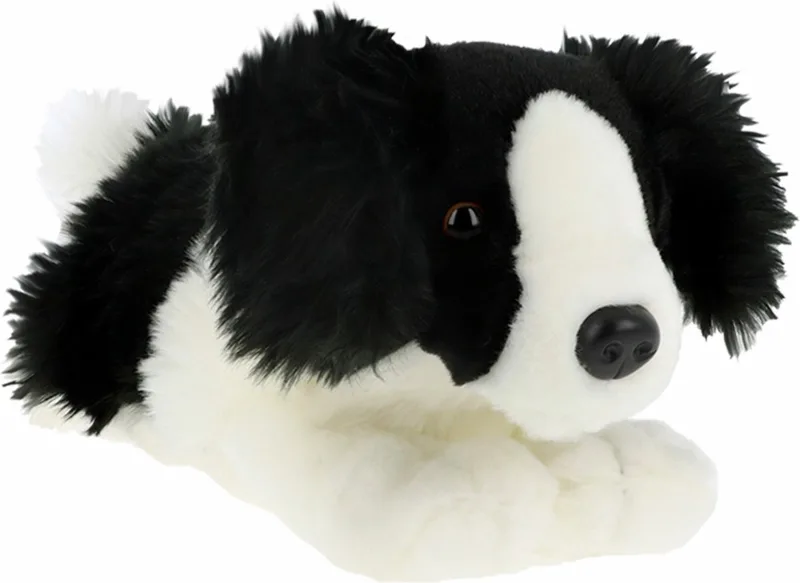 Knuffeldier Puppy Border Collie hond - zachte pluche stof - premium knuffels - 30 cm - honden knuffel huisdieren van Keel Toys in Meerkleurig – productfoto