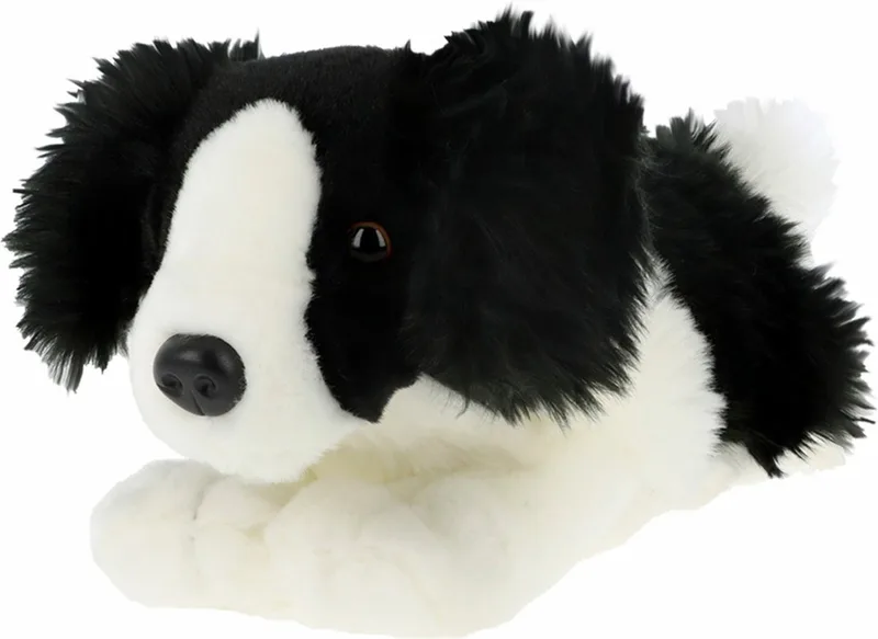 Knuffeldier Puppy Border Collie hond - zachte pluche stof - premium knuffels - 35 cm - honden knuffel huisdieren van Keel Toys in Meerkleurig – productfoto