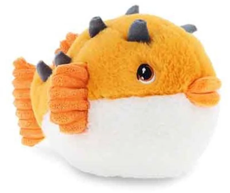 kogelvis - 25 cm - Dieren knuffelbeesten van Keel Toys in Geel – productfoto
